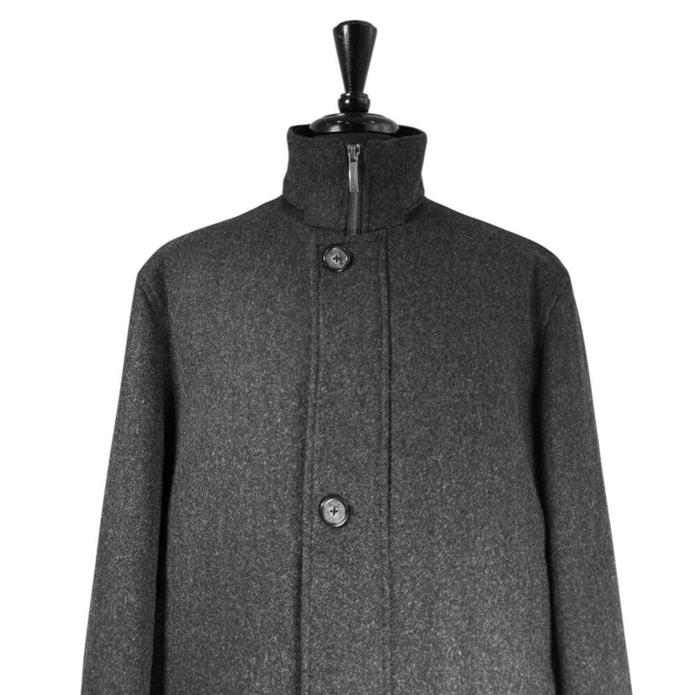 Jos. A. Bank Jacket Mens Large Gray Wool Blend Insulated Full Zip Overcoat - Picture 7 of 11